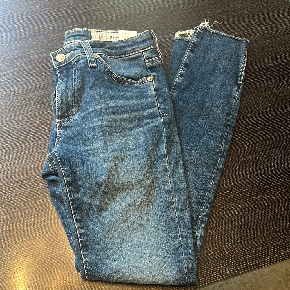 Ag Adriano Goldschmied Blue Cropped Ankle Jeans